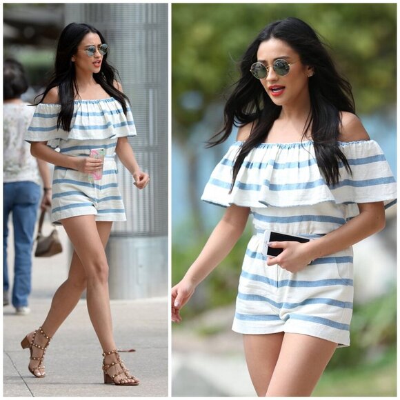 MARA HOFFMAN NOVELTY STRIPE RUFFLE SHORT AND TOP SET MSRP $335.00 Women’s XS - Picture 4 of 12